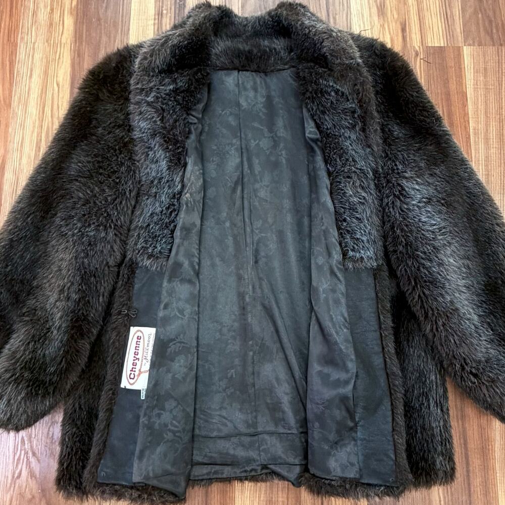 50s ASO Mrs Maisel Faux Fur Coat Brown Luxury Old Hollywood Glam MED LARGE - Picture 6 of 11